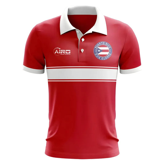 Puerto Rico Concept Stripe Polo Shirt (Red)_0