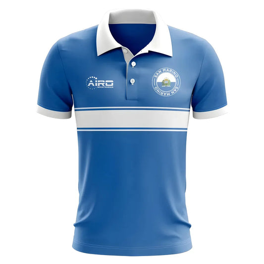 San Marino Concept Stripe Polo Shirt (Blue)_0