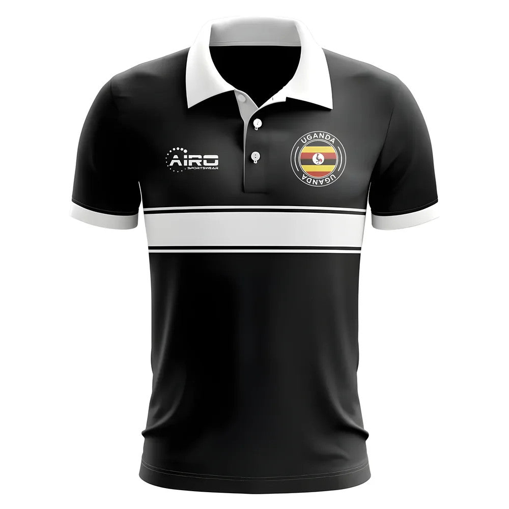 Uganda Concept Stripe Polo Shirt (Black)_0