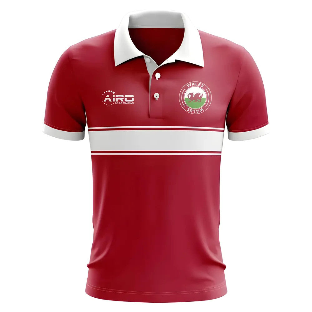 Wales Concept Stripe Polo Shirt (Red)_0