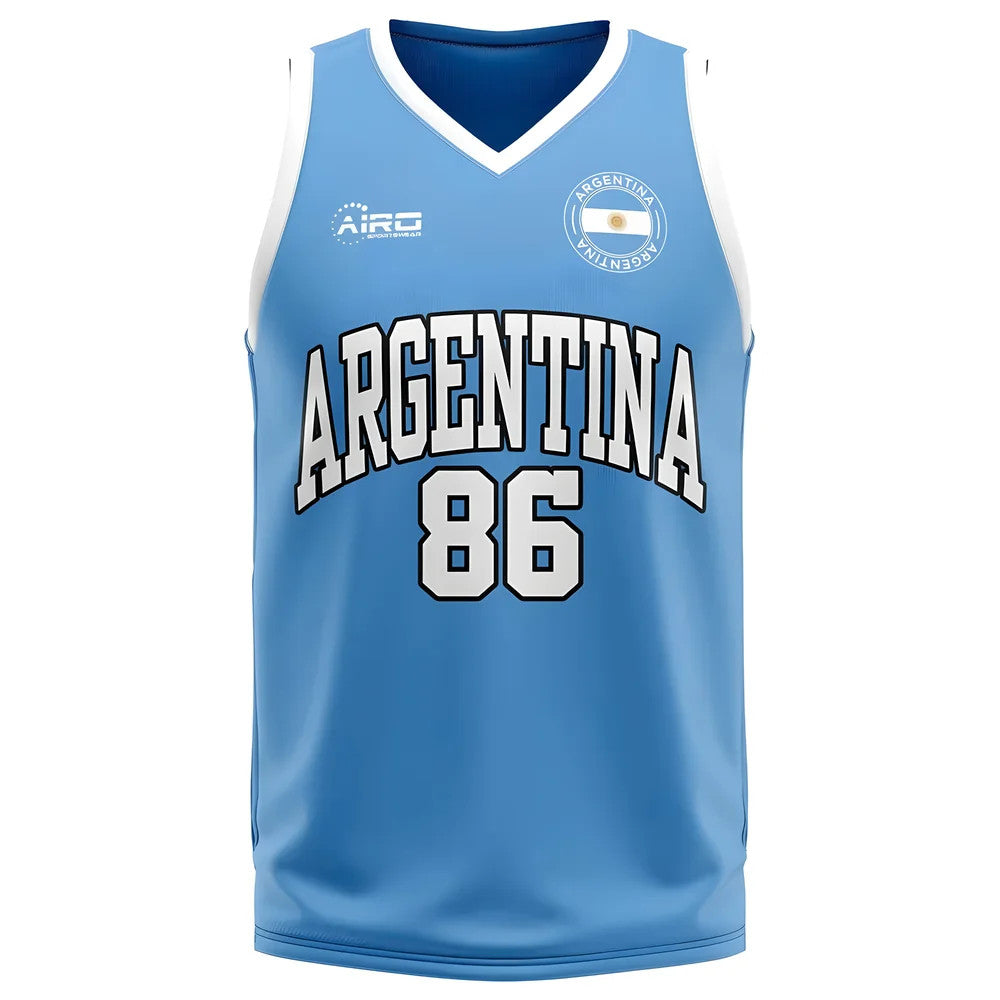 Argentina Home Concept Basketball Shirt - Kids_0