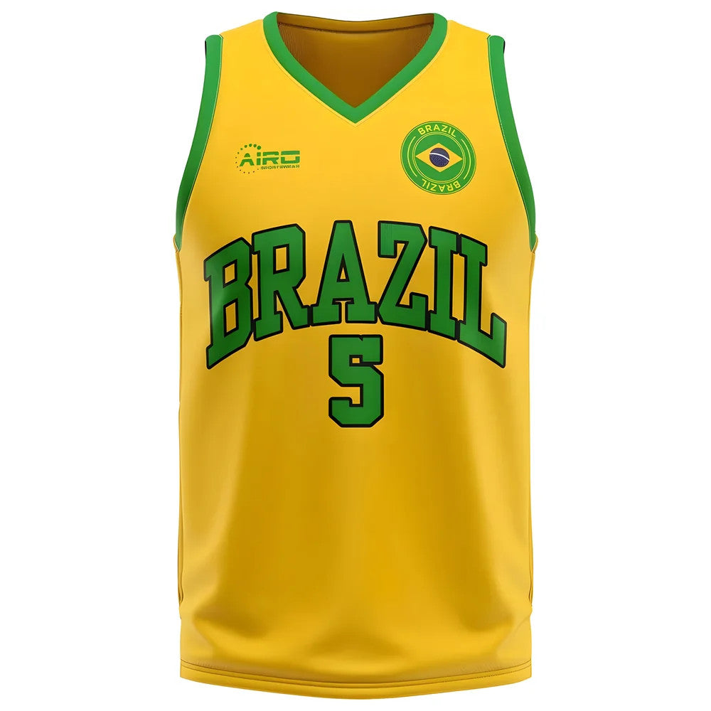 Brazil Home Concept Basketball Shirt_0