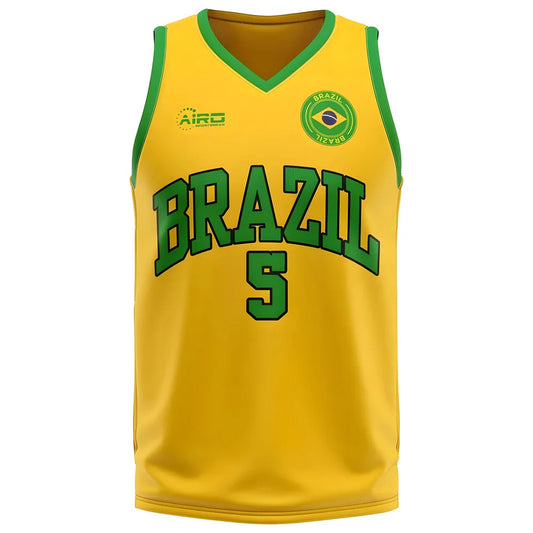 Brazil Home Concept Basketball Shirt - Little Boys_0