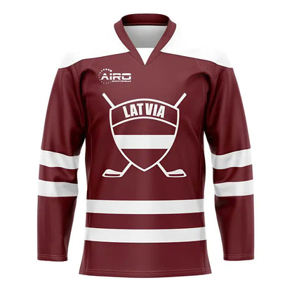 Latvia Home Ice Hockey Shirt_0