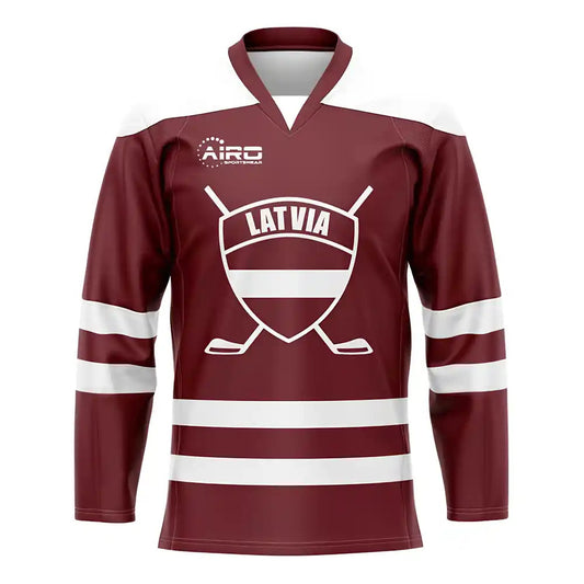 Latvia Home Ice Hockey Shirt_0