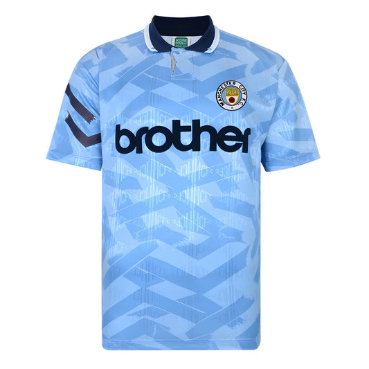 Score Draw Manchester City 1992 Retro Football Shirt_0