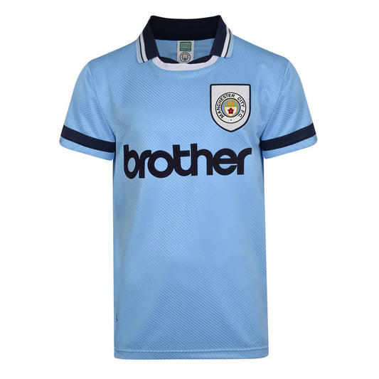 Score Draw Manchester City 1994 Retro Football Shirt_0