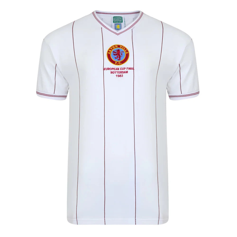 Score Draw Aston Villa 1982 Euro Final Retro Football Shirt (Withe 9)_2