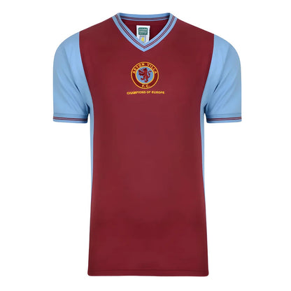 Score Draw Aston Villa 1982 Champions of Europe Retro Football Shirt_0