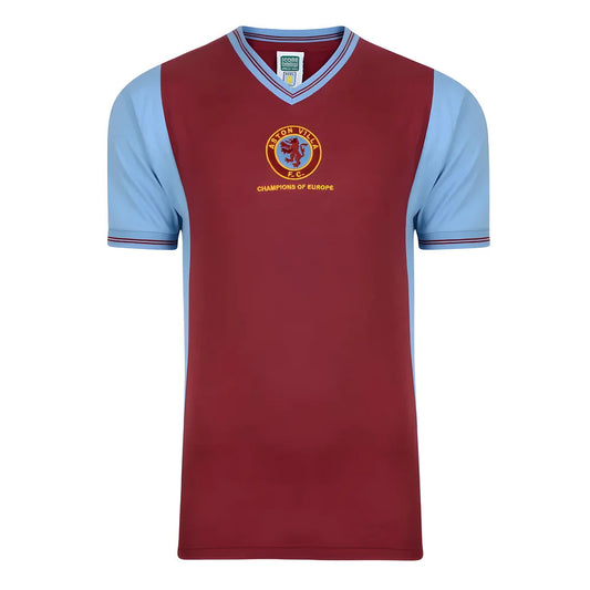 Score Draw Aston Villa 1982 Champions of Europe Retro Football Shirt_0