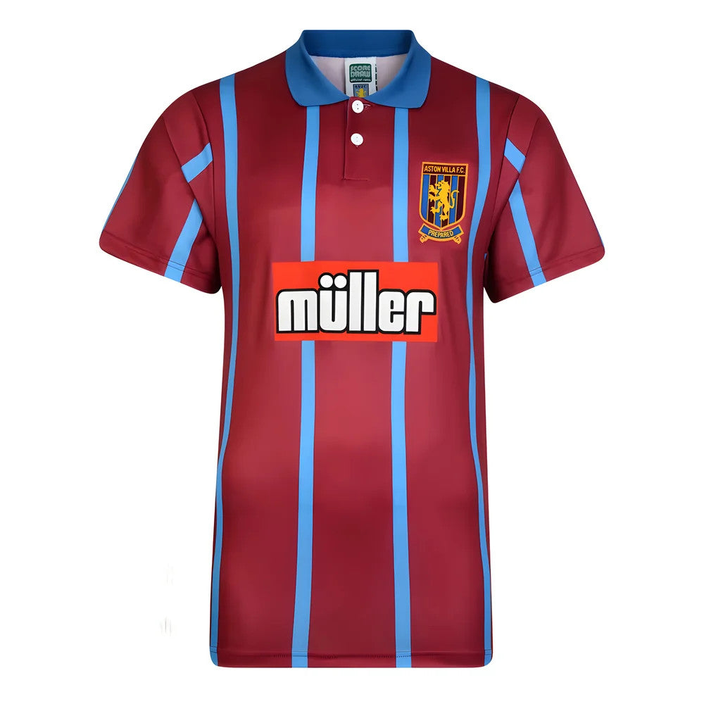 Score Draw Aston Villa 1994 Retro Football Shirt_0