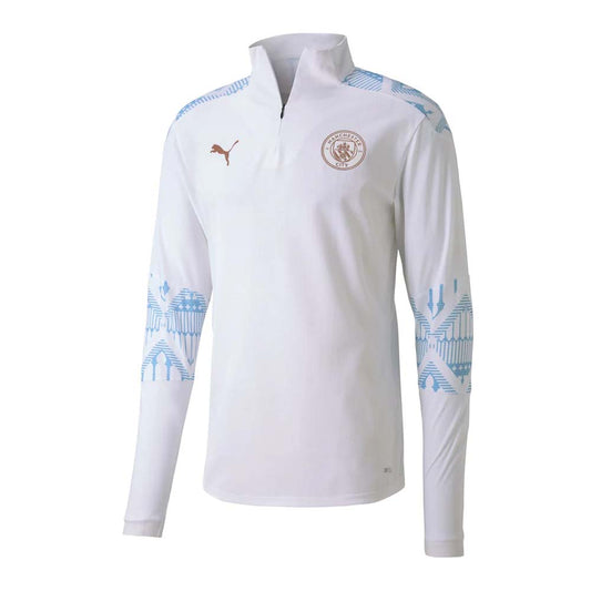 2020-2021 Man City Stadium 1/4 Zip Top (White)_0