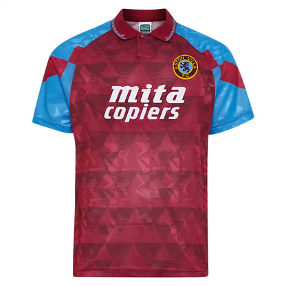 Score Draw Aston Villa 1990 Retro Football Shirt_0