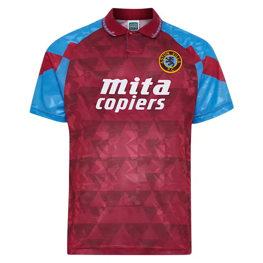 Score Draw Aston Villa 1990 Retro Football Shirt_0