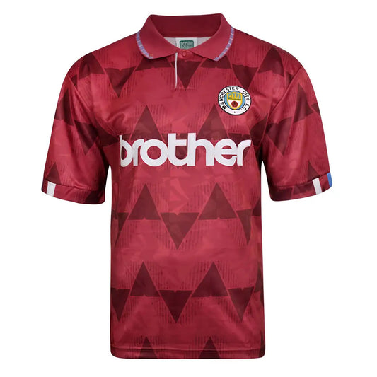 Manchester City 1989 Away Retro Football Shirt_0