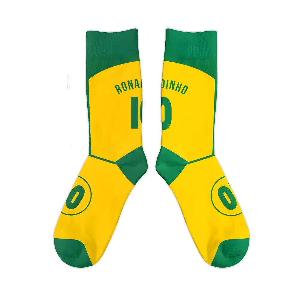 Brazil 2004 Ronaldinho Retro Football Socks_0