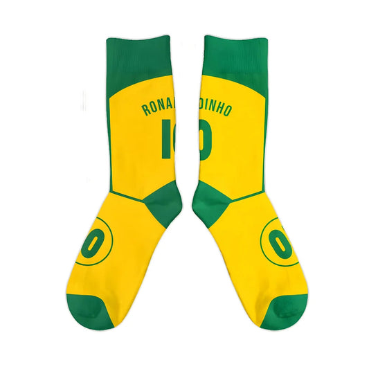 Brazil 2004 Ronaldinho Retro Football Socks_0