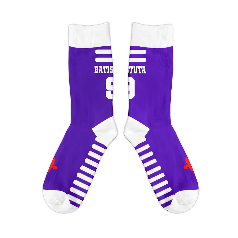Fiorentina 1998 Gabriel Batistuta Retro Football Socks_0