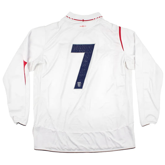 England 2005-07 Long Sleeve Home Shirt (XL) #7 (Very Good)_0