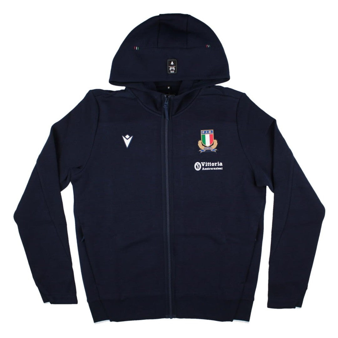 2026-2027 Italy Rugby Full Zip Travel Hoodie (Navy)_0