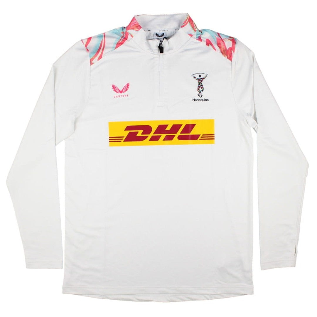 2026-2027 Harlequins Rugby Pre Match 1/4 Zip (White)_0