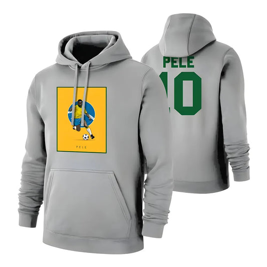 Pele Selecao footer with hood, grey_0