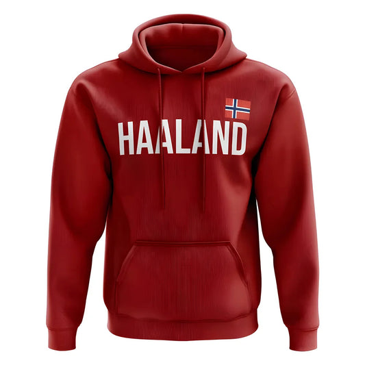 Erling Haaland Norway name hoody (red)_0