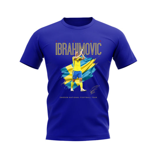 Zlatan Ibrahimovic Sweden Image T-Shirt (Blue)_0