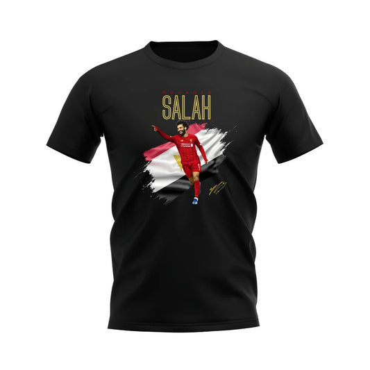 Mohamed Salah Liverpool Flag T-Shirt (Black)_0