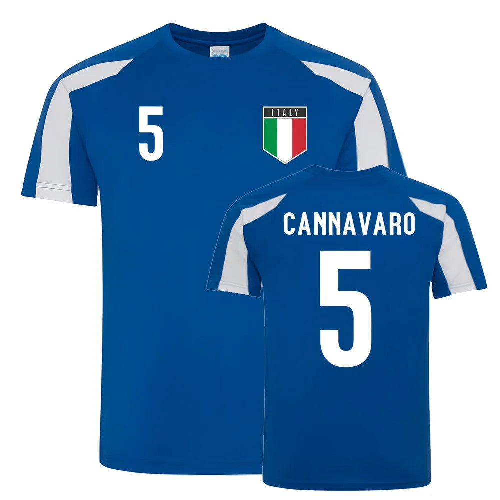 Fabio Cannavaro Italy Sports Training Jersey (Blue-White)_0
