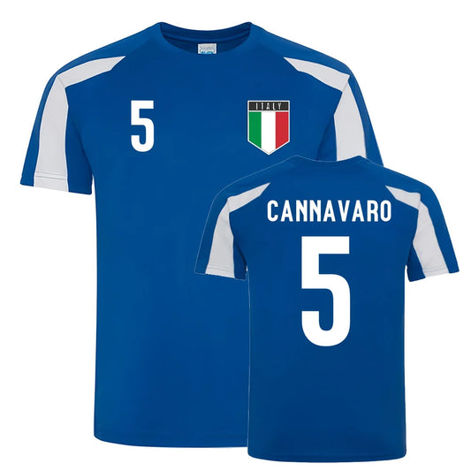 Fabio Cannavaro Italy Sports Training Jersey (Blue-White)_0