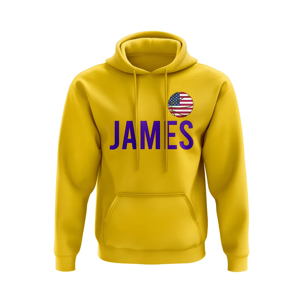 Lebron James USA Name Hoody (Yellow)_0