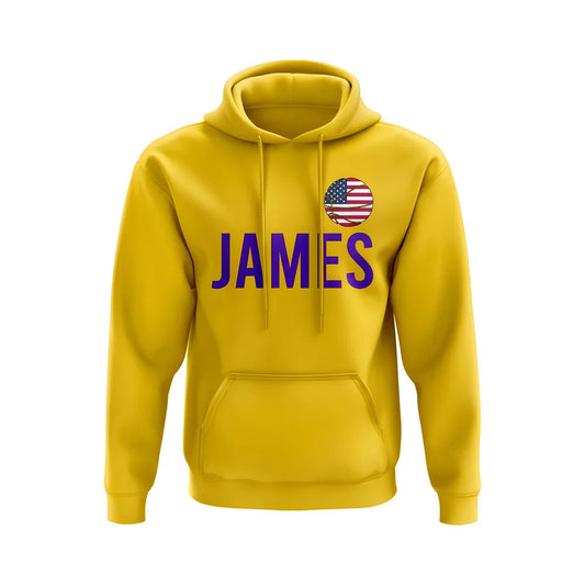 Lebron James USA Name Hoody (Yellow)_0