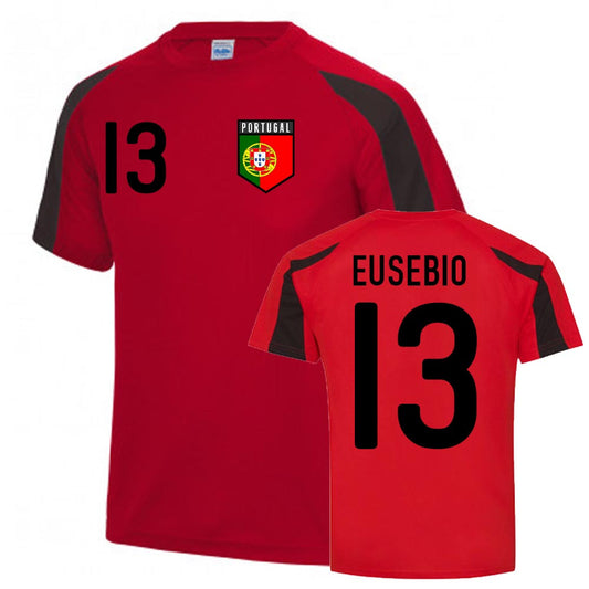 Eusebio Portugal Sports Training Jersey (Red-Black)_0