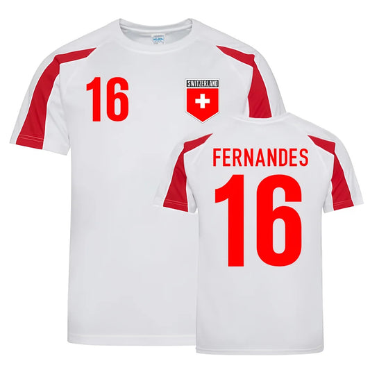 Gelson Fernandes Switzerland Sports Training Jersey (White-Red)_0