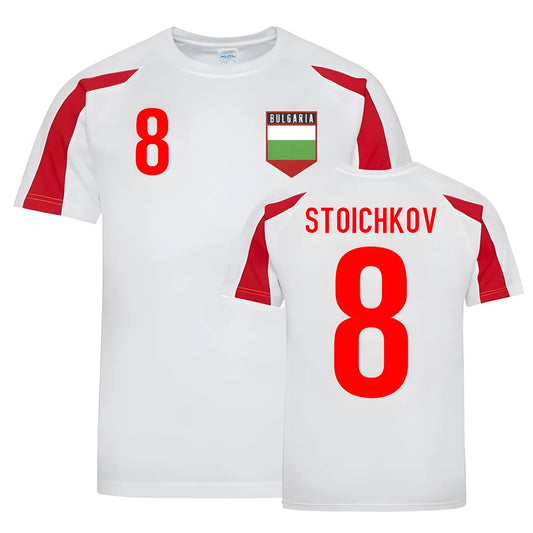 Hristo Stoichkov Bulgaria Sports Training Jersey (White-Red)_0