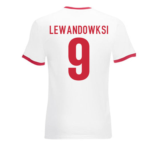 Robert Lewandowski Poland Ringer Tee (white-red)_0