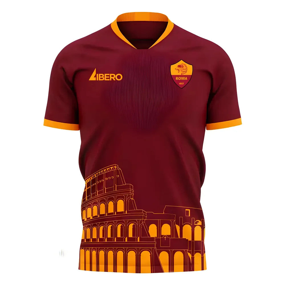 Roma 2025-2026 Home Concept Football Kit (Libero) - No Sponsor - Adult Long Sleeve_0