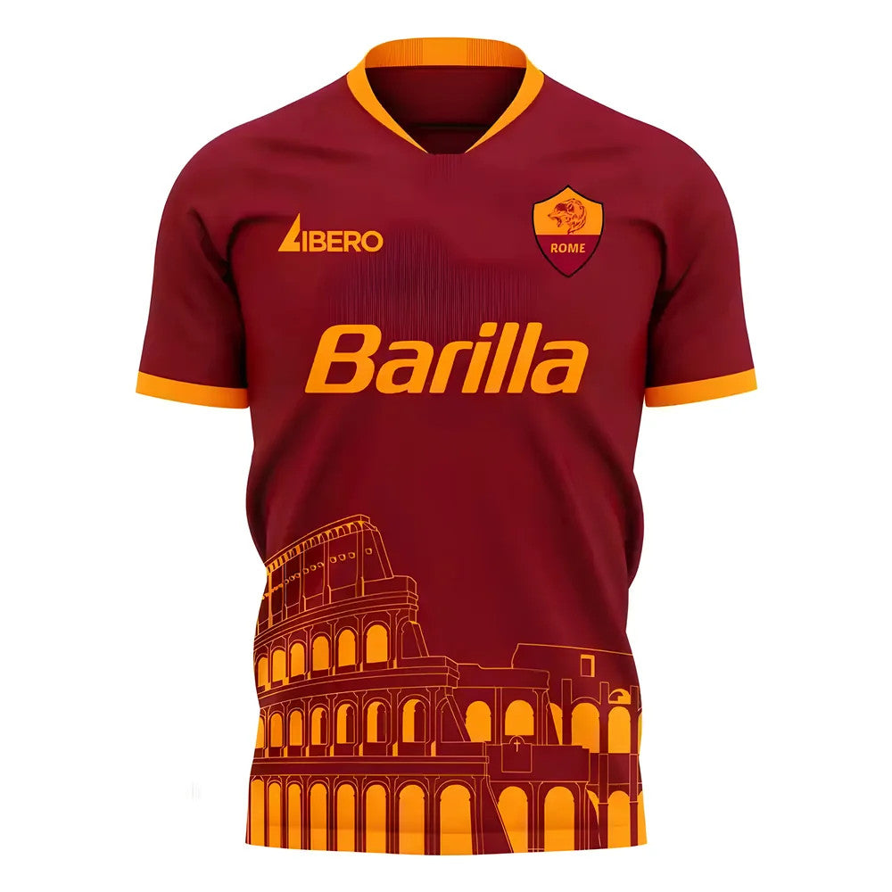Roma 2025-2026 Home Concept Football Kit (Libero) - Kids_0
