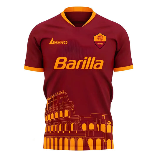 Roma 2025-2026 Home Concept Football Kit (Libero) - Kids_0