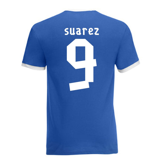 Luis Suarez Uruguay Ringer Tee (blue)_0