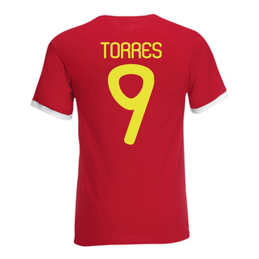 Fernando Torres Spain Ringer Tee (red)_0