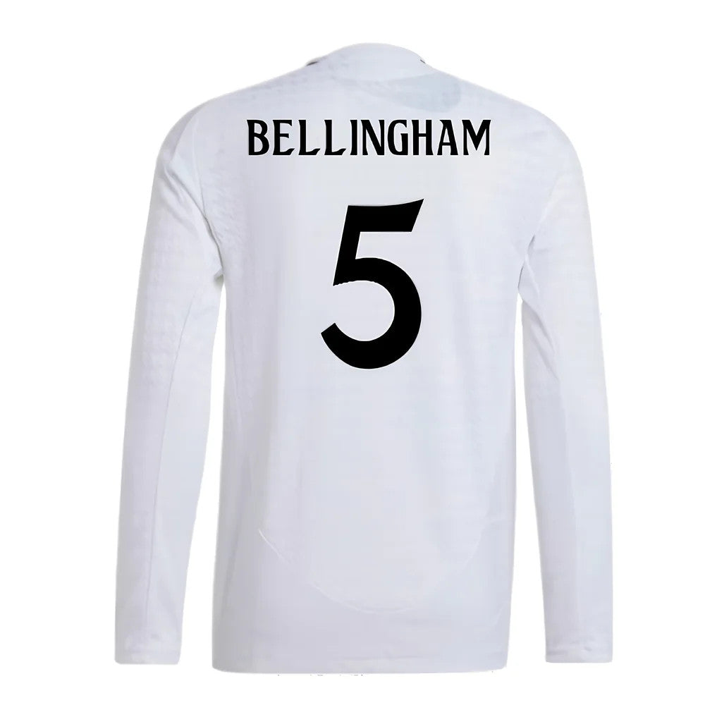 2024-2025 Real Madrid Authentic Long Sleeve Home Shirt (Bellingham