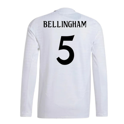 2024-2025 Real Madrid Authentic Long Sleeve Home Shirt (Bellingham 5)_5