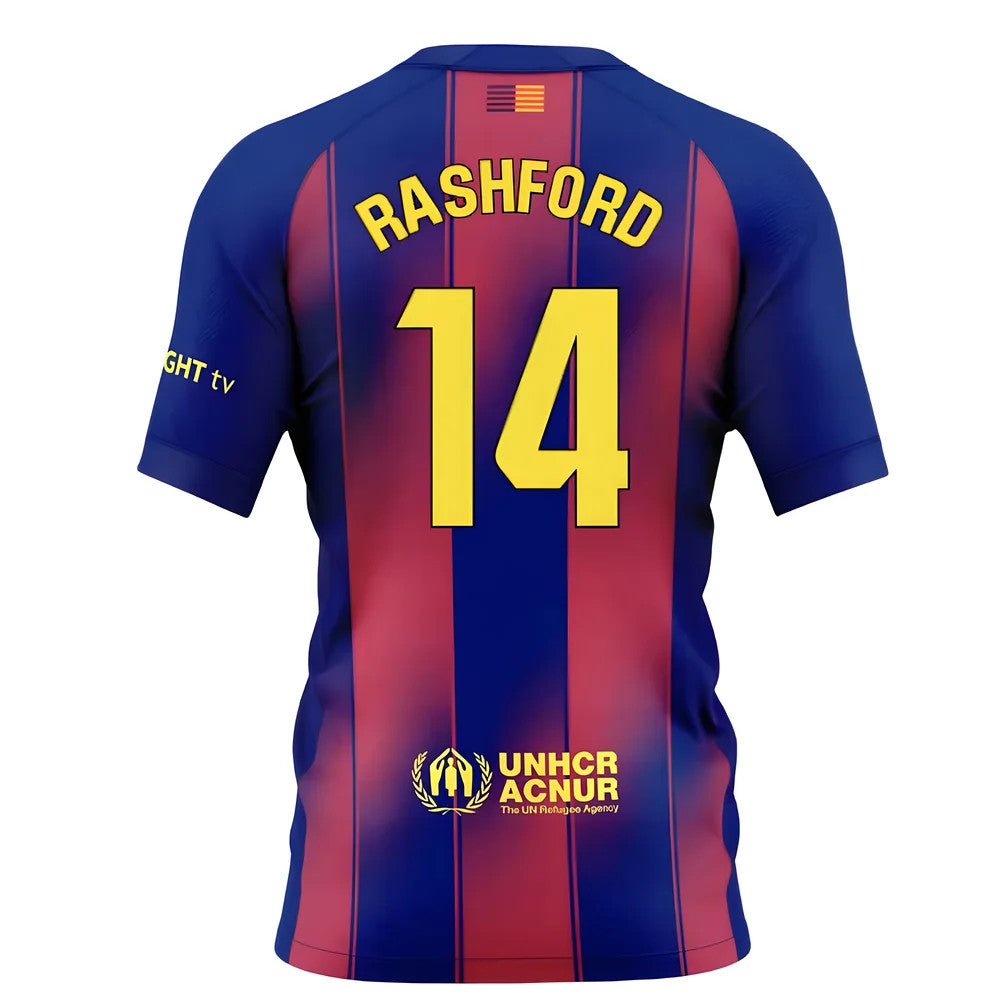 2025-2026 Barcelona Home Shirt (Kids) (Rashford 14)_3