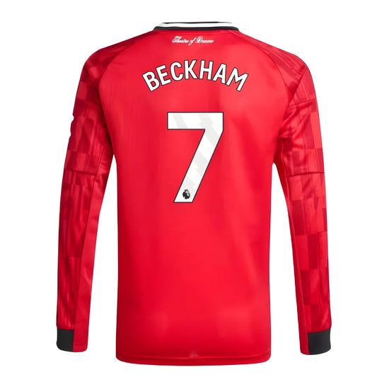 2025-2026 Man Utd Long Sleeve Home Shirt (Kids) (Beckham 7)_3
