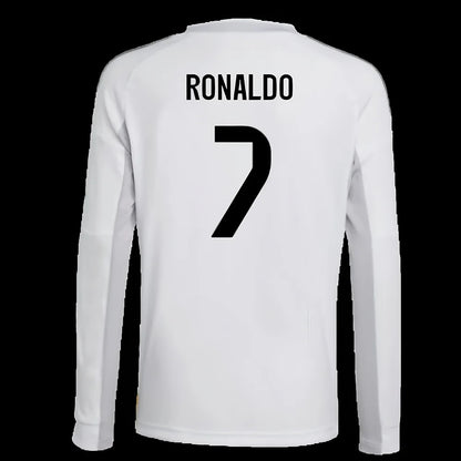 2025-2026 Real Madrid Long Sleeve Home Shirt (Kids) (Ronaldo 7)_4