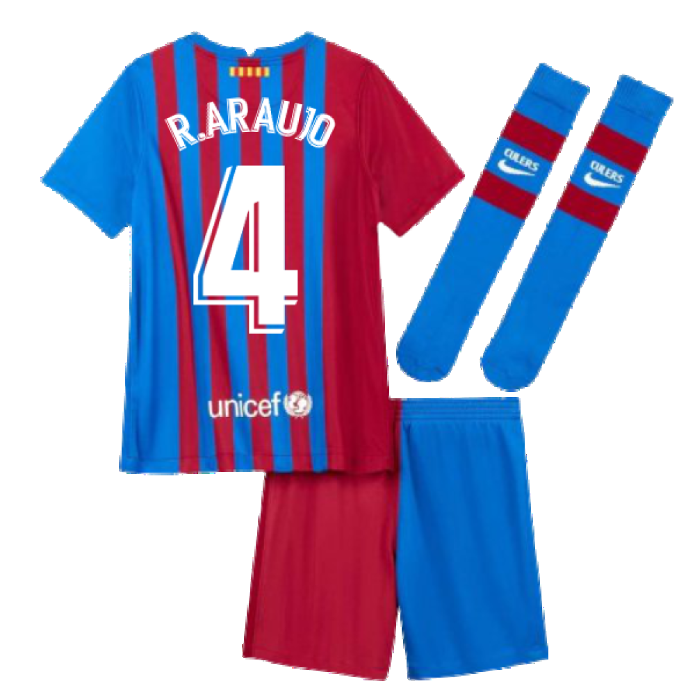 2021-2022 Barcelona Vapor Match Home Shirt (Kids) (R.ARAUJO 4)_4