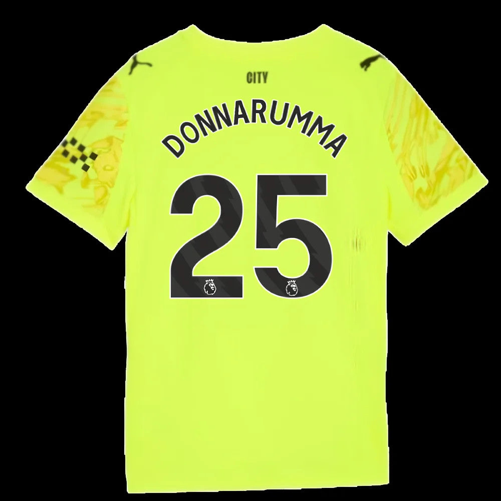 2025-2026 Man City Goalkeeper Third Shirt (Yellow) - Kids (Donnarumma 25)_2