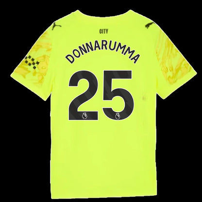 2025-2026 Man City Goalkeeper Third Shirt (Yellow) - Kids (Donnarumma 25)_2